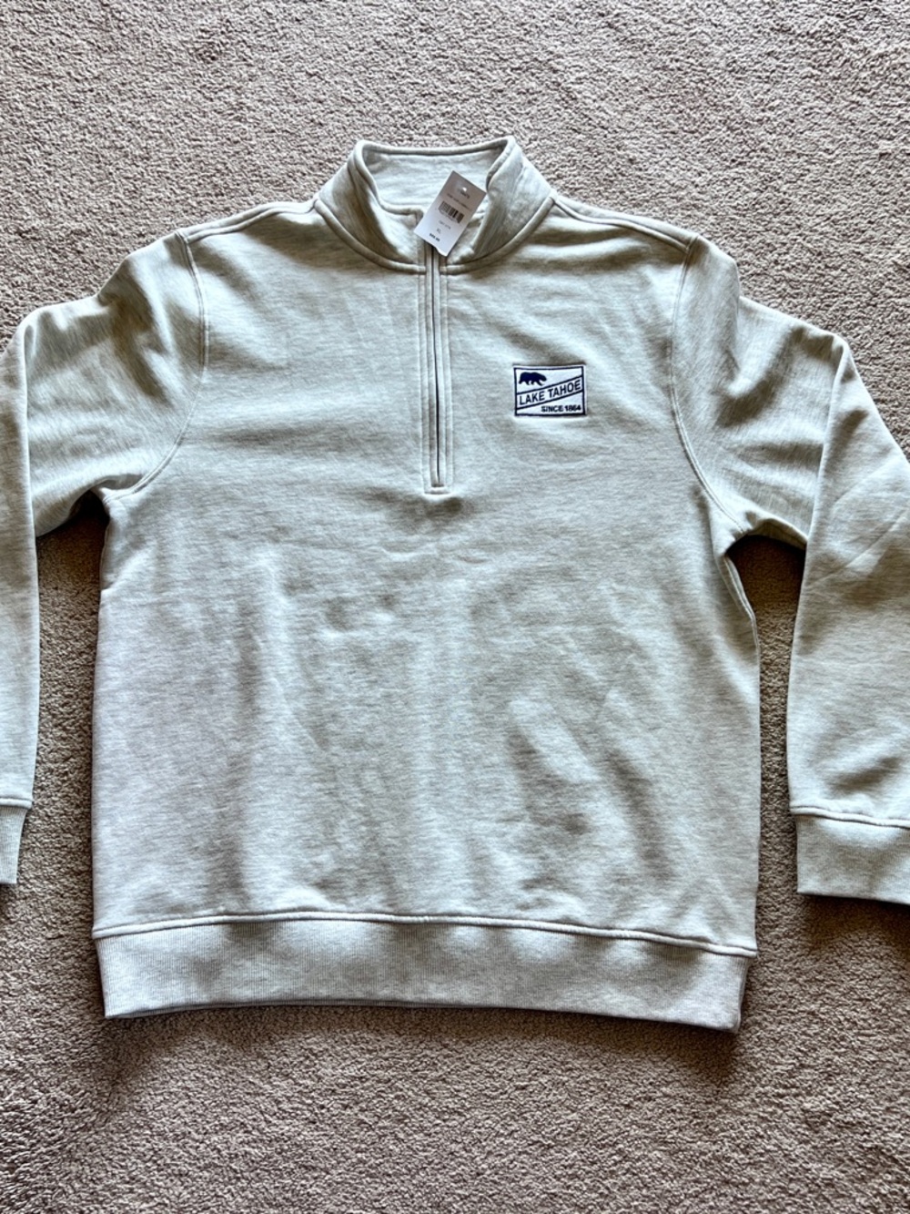 Lake Tahoe Quarter Zip Pullover XL Men’s Sweatshirt Oat Heather New With Tags